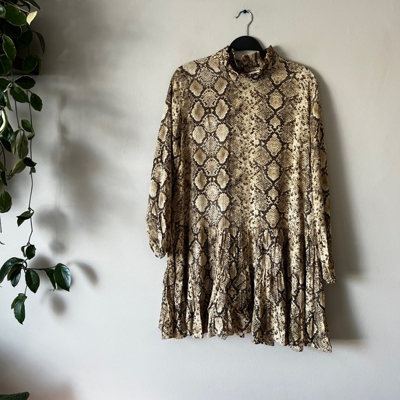 Zara chiffon snake print dress L - Picture 3 of 10